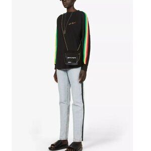 Palm Angels Miami Logo Long Sleeve T-shirt In Black